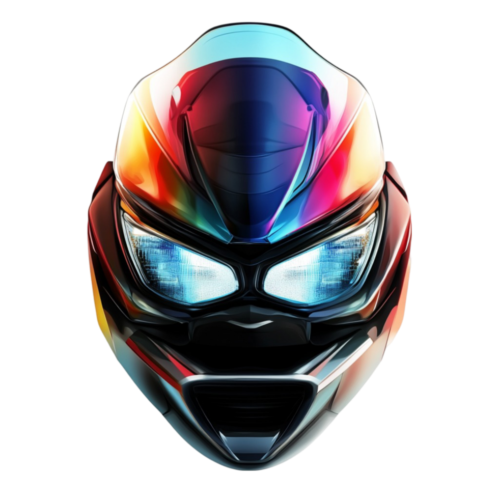 a helmet with a colorful design on it png