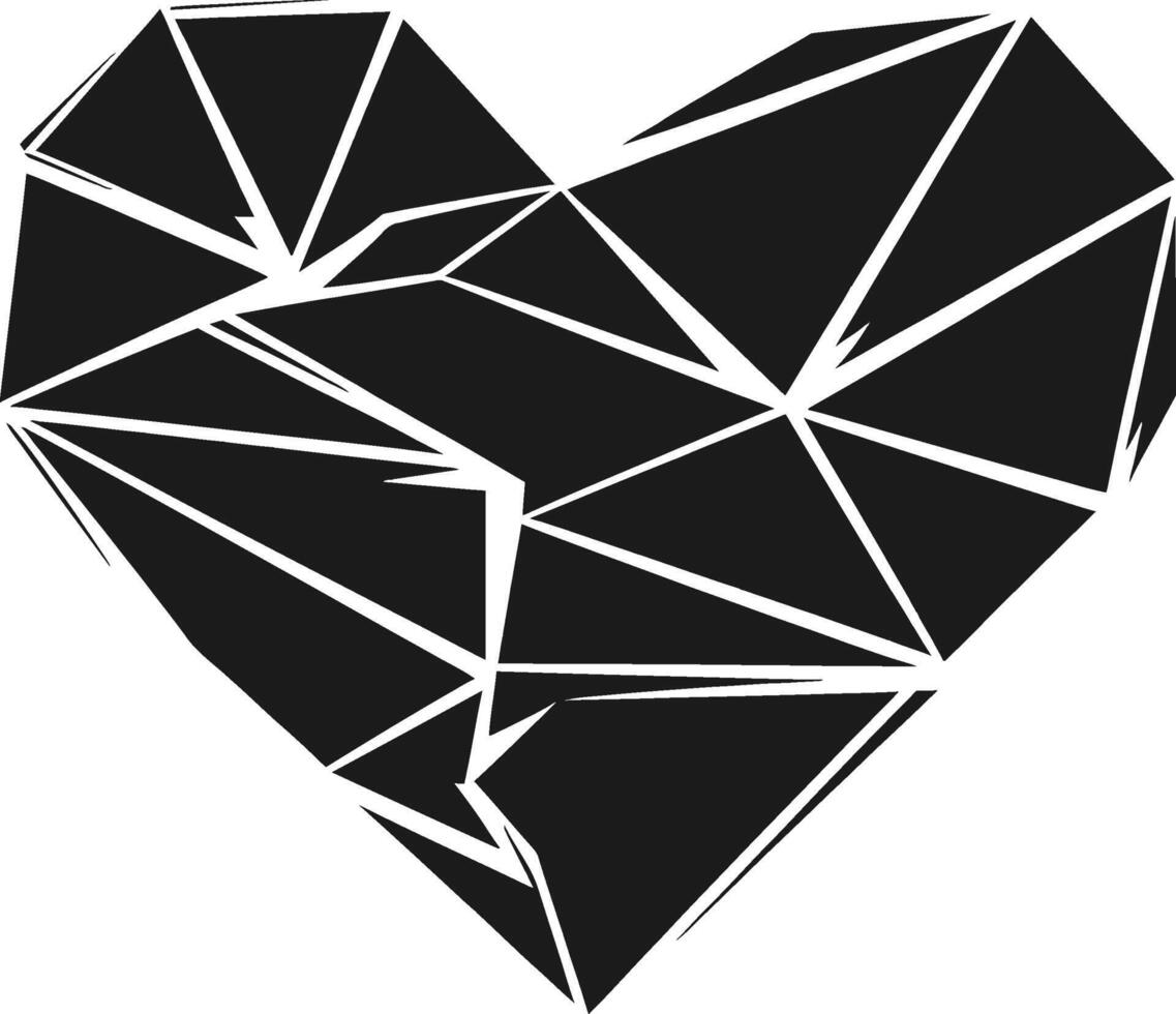 Dark Broken Heart Silhouette Illustration vector