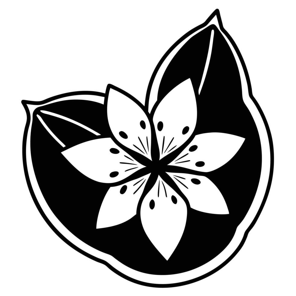 Guava flower silhouette logo vector