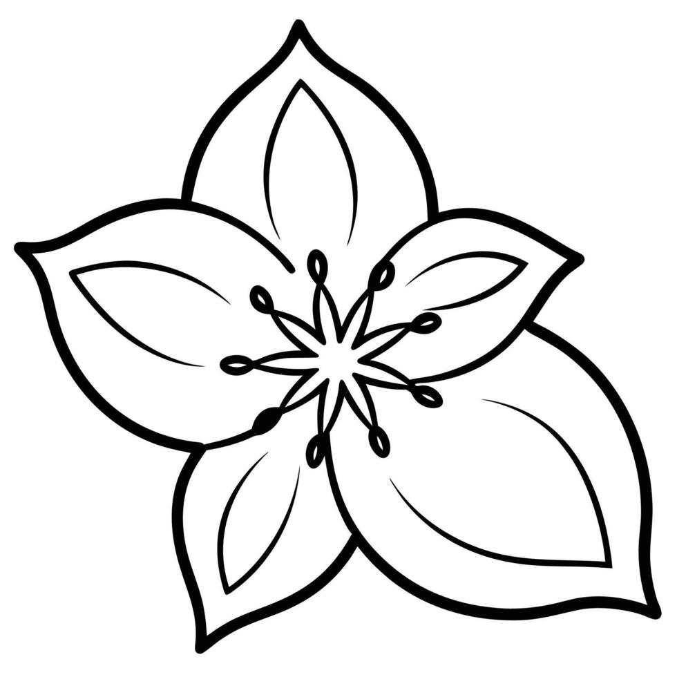 Guava flower silhouette illustration vector