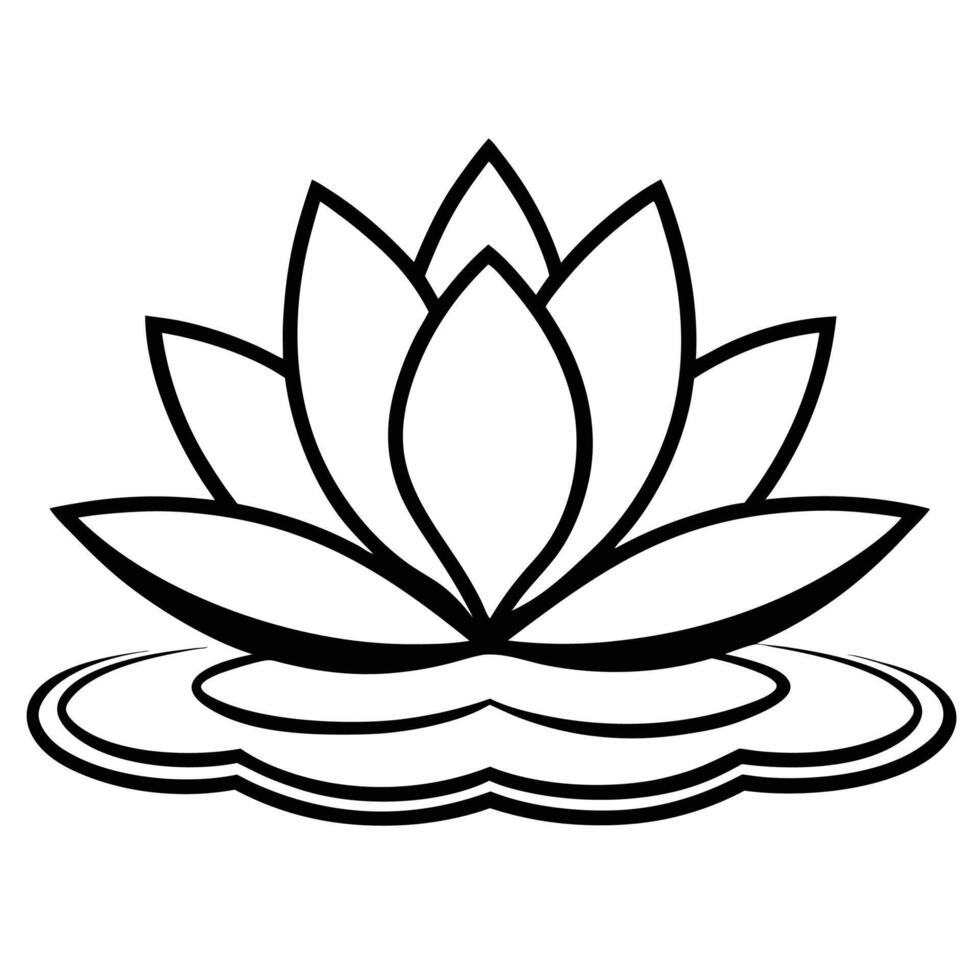 Lotus flower silhouette illustration vector