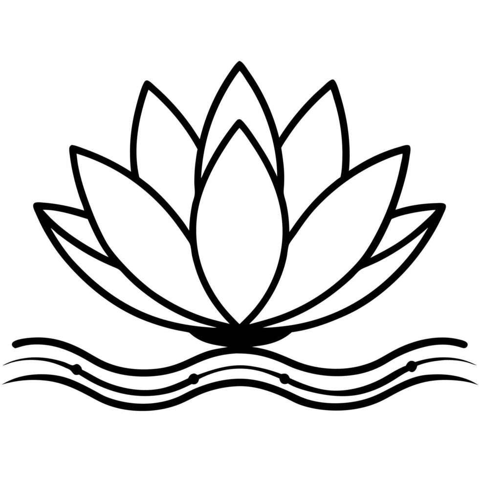 Lotus flower silhouette logo vector