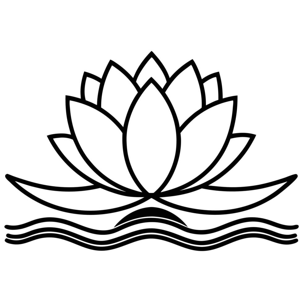 Lotus flower silhouette clipart vector
