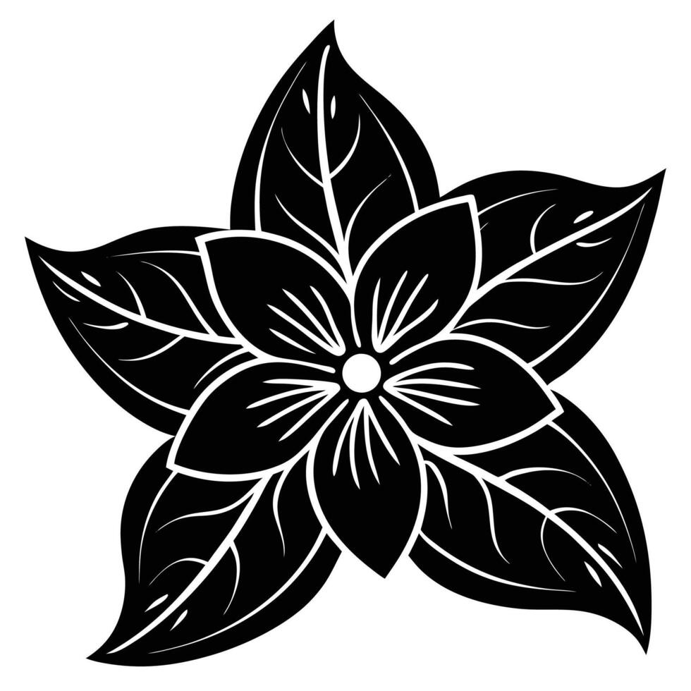 Orange blossom silhouette tattoo vector
