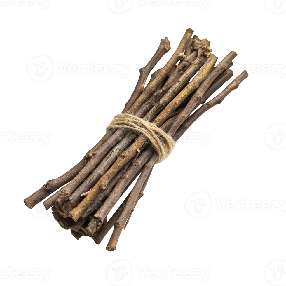 rustic bundle of twigs tied with twine, perfect for crafts or decoration. This natural element adds charming touch to any project or setting png