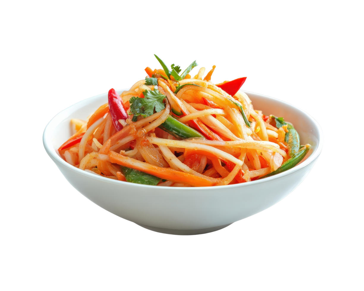 A bowl of vegetable salad with a green leaf png