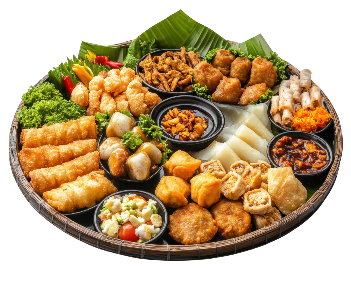 A tray of food with different types of food png