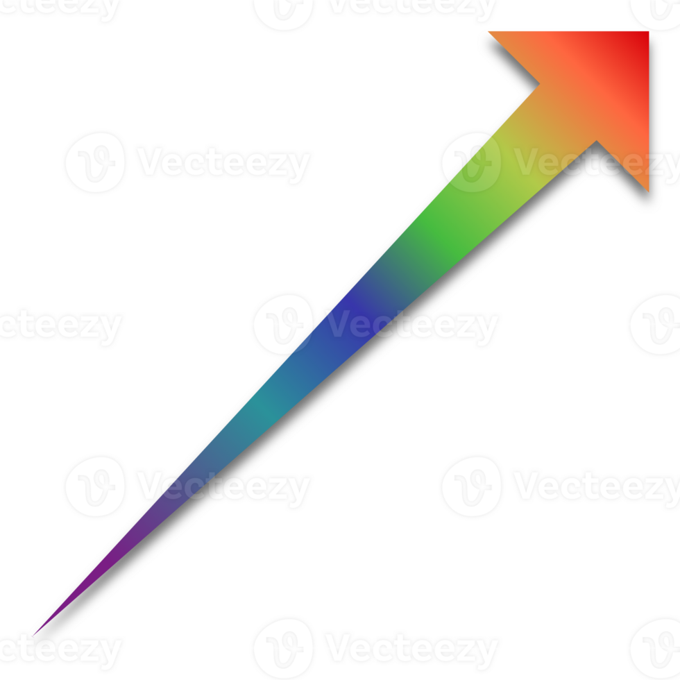 rainbow Arrow Pointing Upward for Growth and Success png