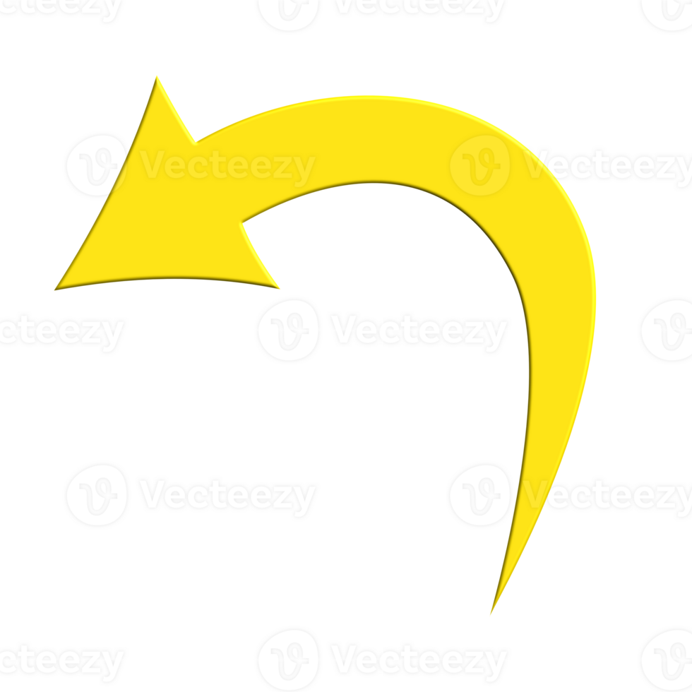 Bright Yellow Arrow Icon for Direction and Navigation png
