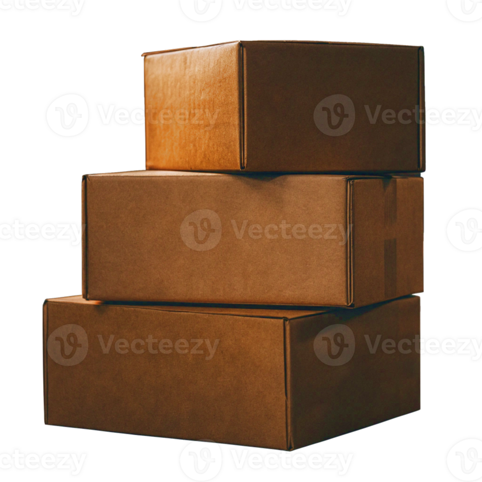 Three Stacked Packing Boxes for Moving and Storage png