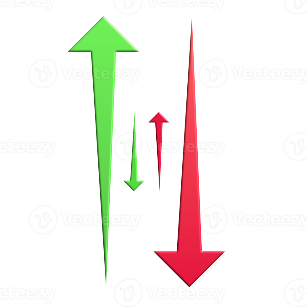 Business Trend Arrow Graphic with Red and Green Colors png