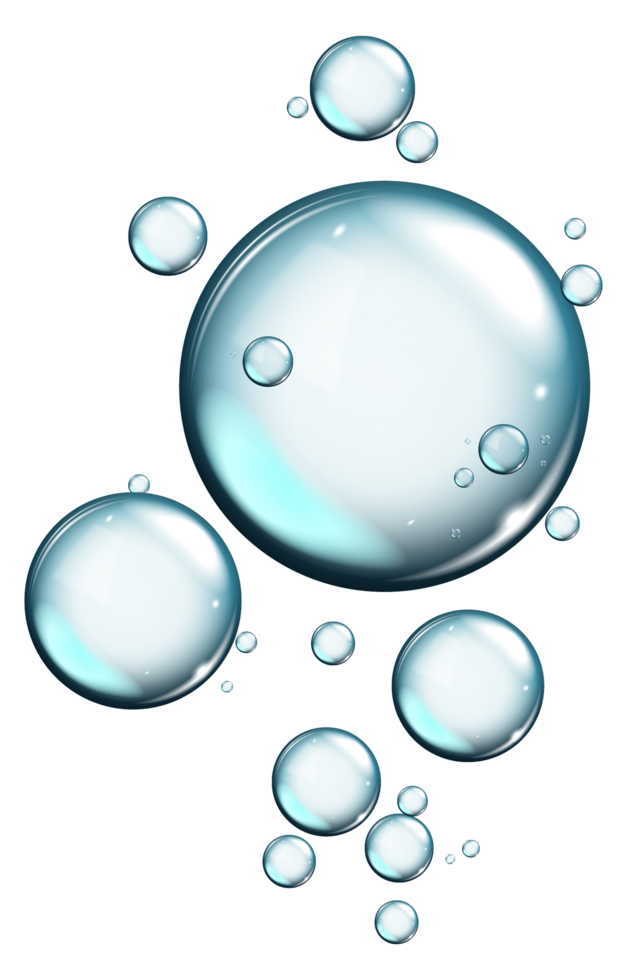 Bubbles in water isolated on transparent background png