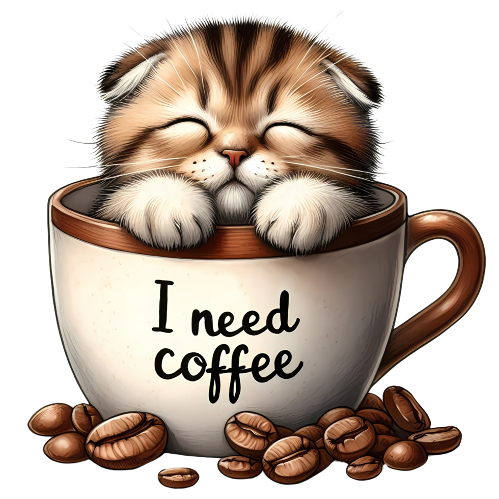 I need coffee cat png