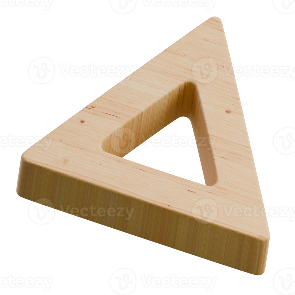 Holed Triangle 3D Wooden Line Shape Icon png