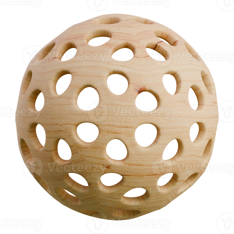 A wooden ball with holes on it png