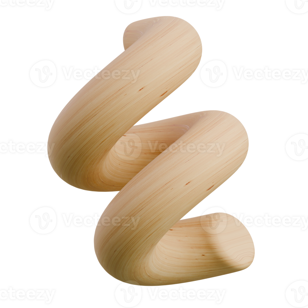 Squiggly Line 3D Wooden Line Shape Icon png