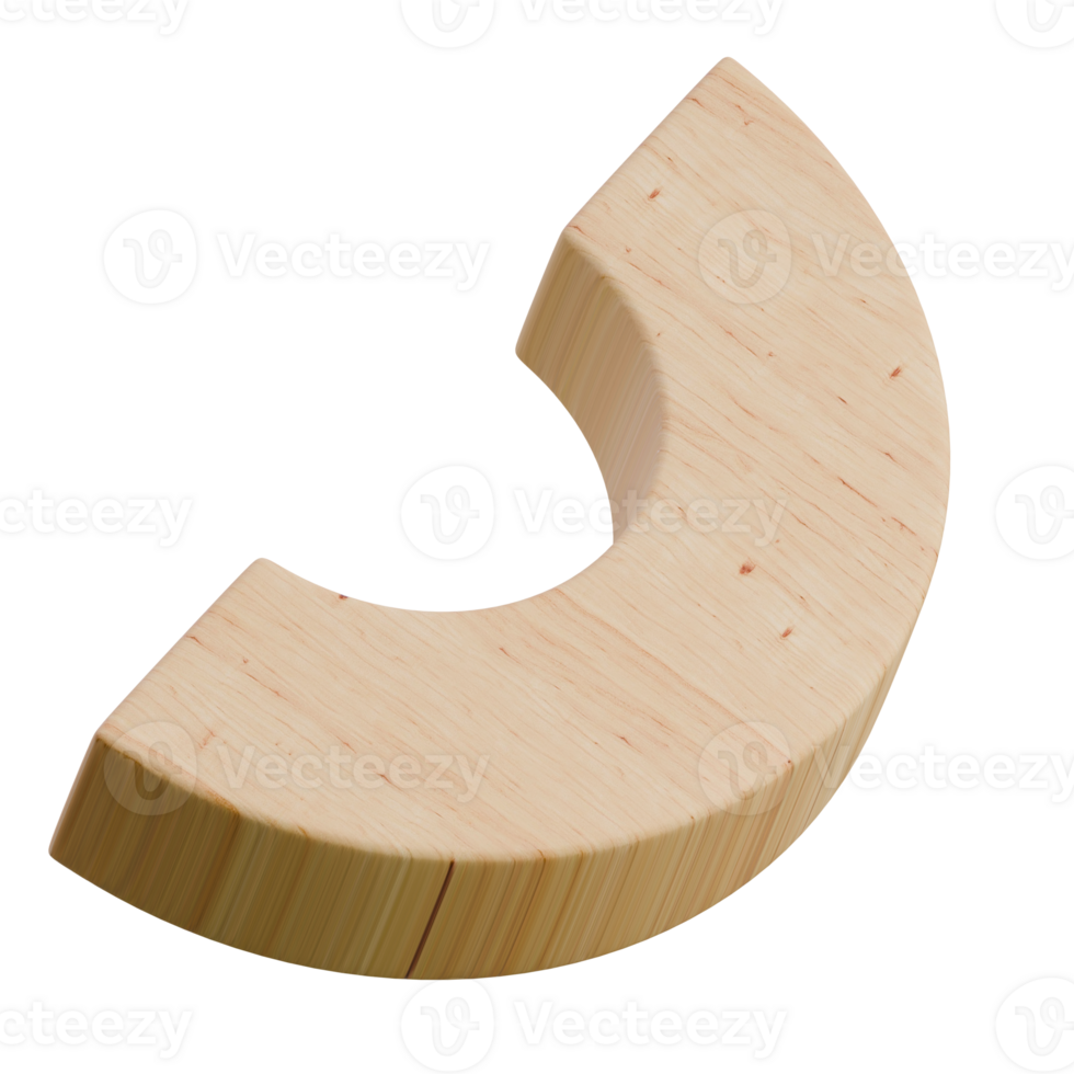 Half Sharp Donut 3D Wooden Line Shape Icon png
