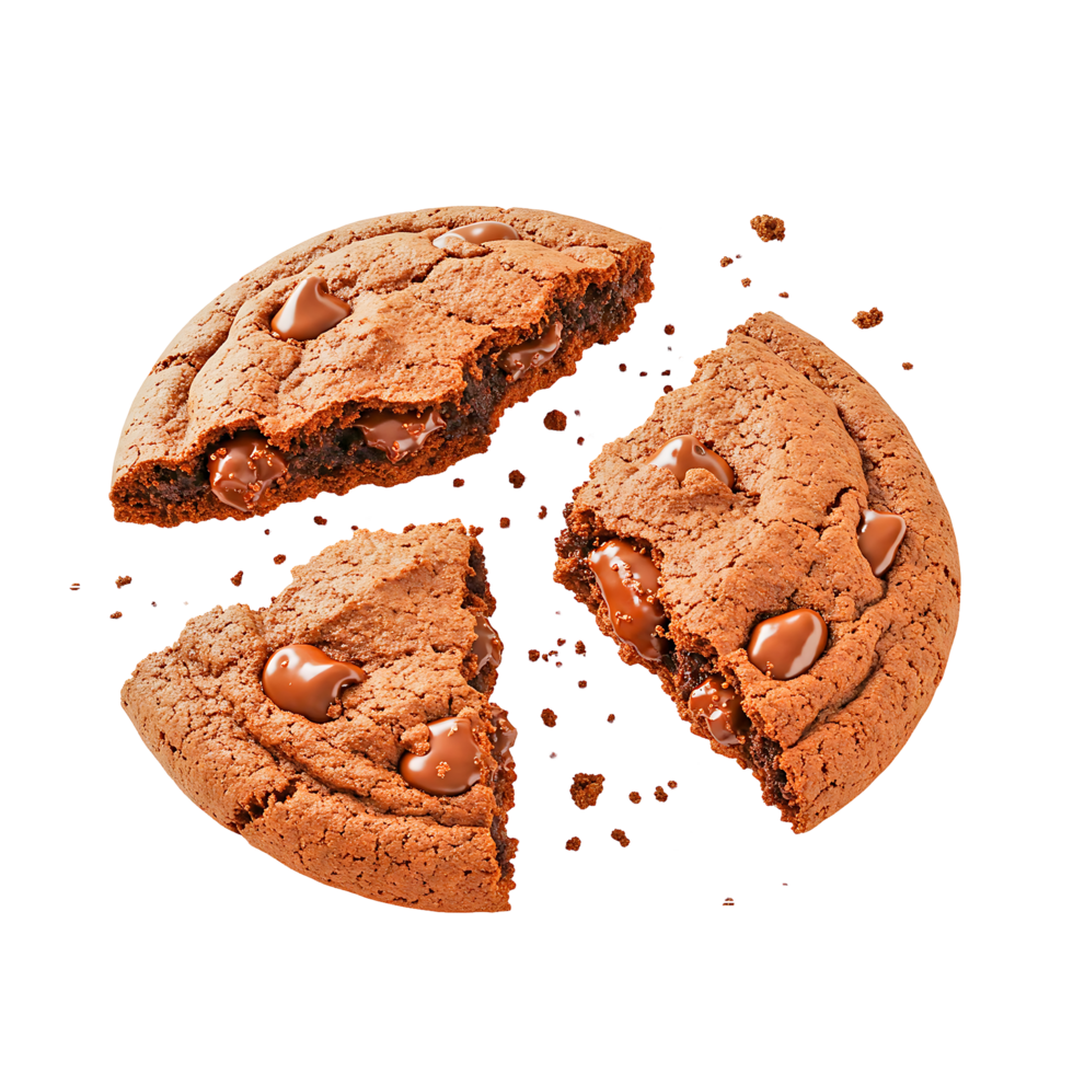 Chocolate Chip Cookie Breaking Apart png