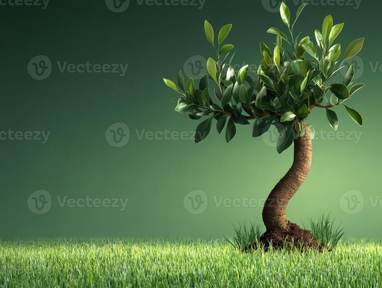 A stylized tree with lush green leaves set against a gradient background. photo