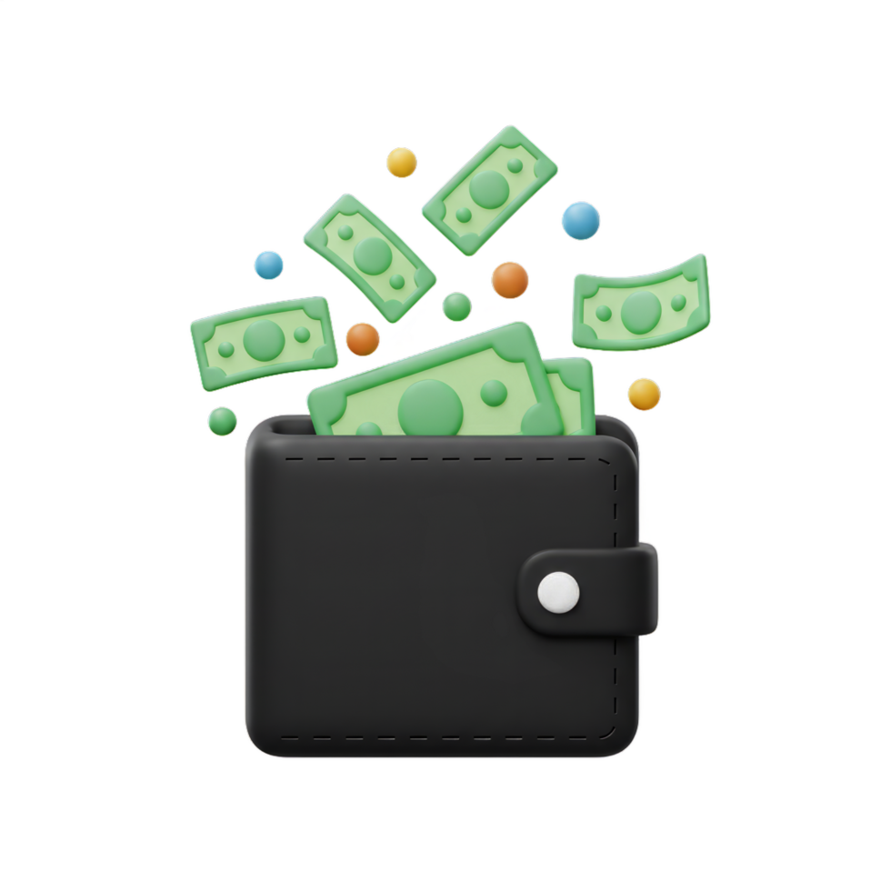 Overflowing Wallet. A Celebration of Financial Abundance and Wealth png