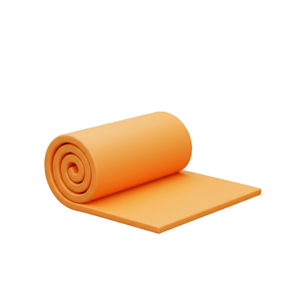 Rolled Up Orange Foam Mattress Pad. A Comfortable and Portable Sleeping Solution png
