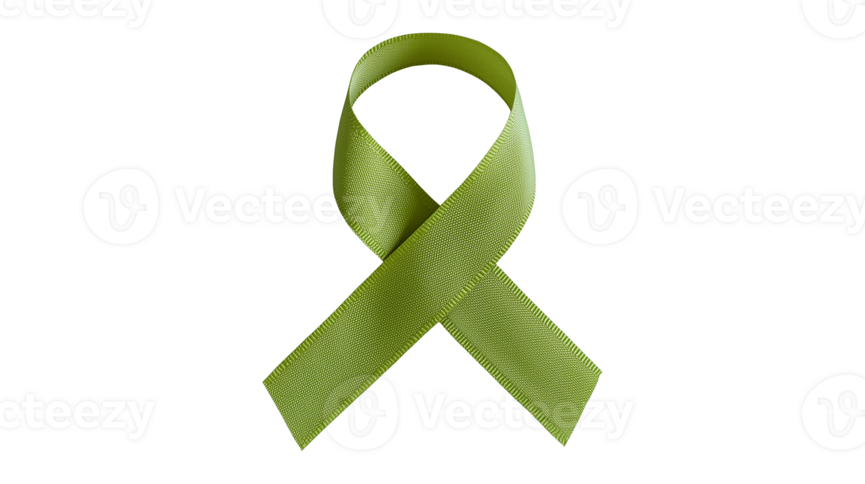 Green awareness ribbon loop on transparent background png