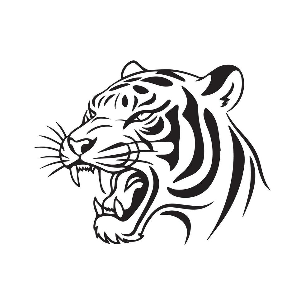 Tiger Head Art Illustration vector