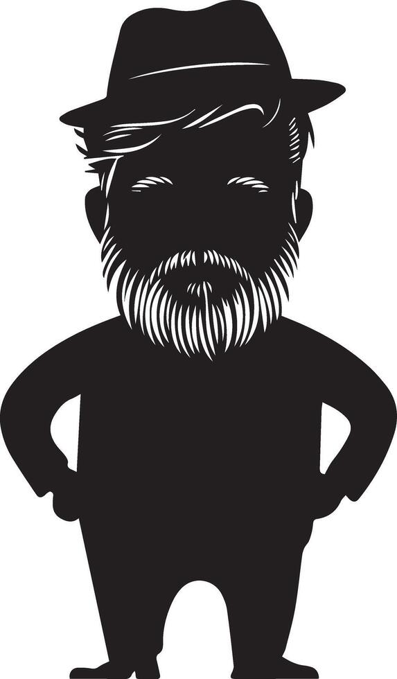 Old Man silhouettes on white background vector