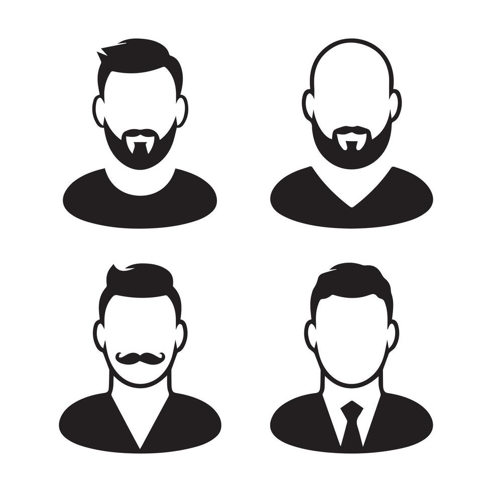 Male Avatar Icons Set vector