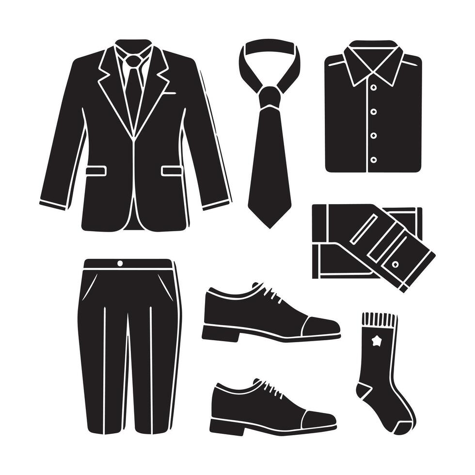 Coat suit silhouettes vector
