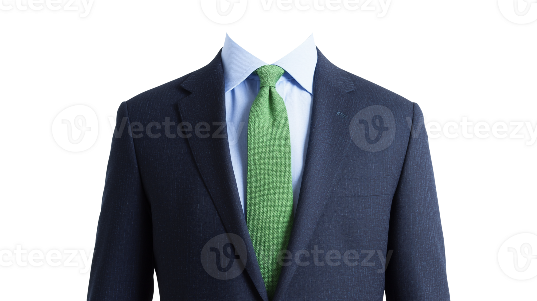 Professional business suit with tie on transparent background png