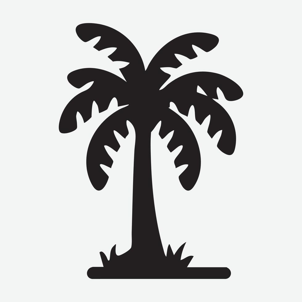 A illustration of a palm tree silhouette vector