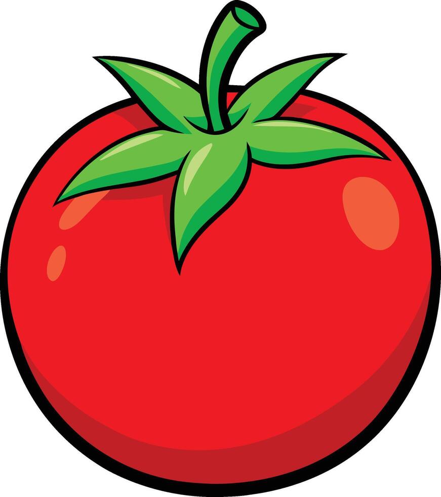 Cartoon Red Tomato Illustration Fresh Vegetable Design vector