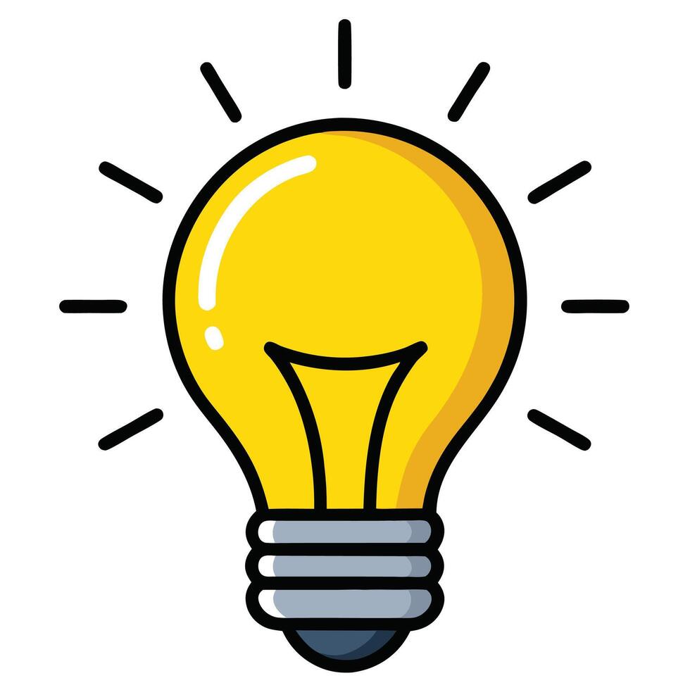 Yellow Lightbulb Icon Illustrating Idea Concept vector