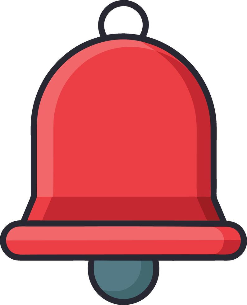 Cartoon Style Red Bell Icon vector