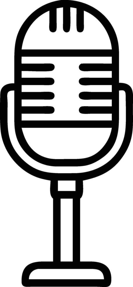 Vintage Microphone Line Art Illustration vector