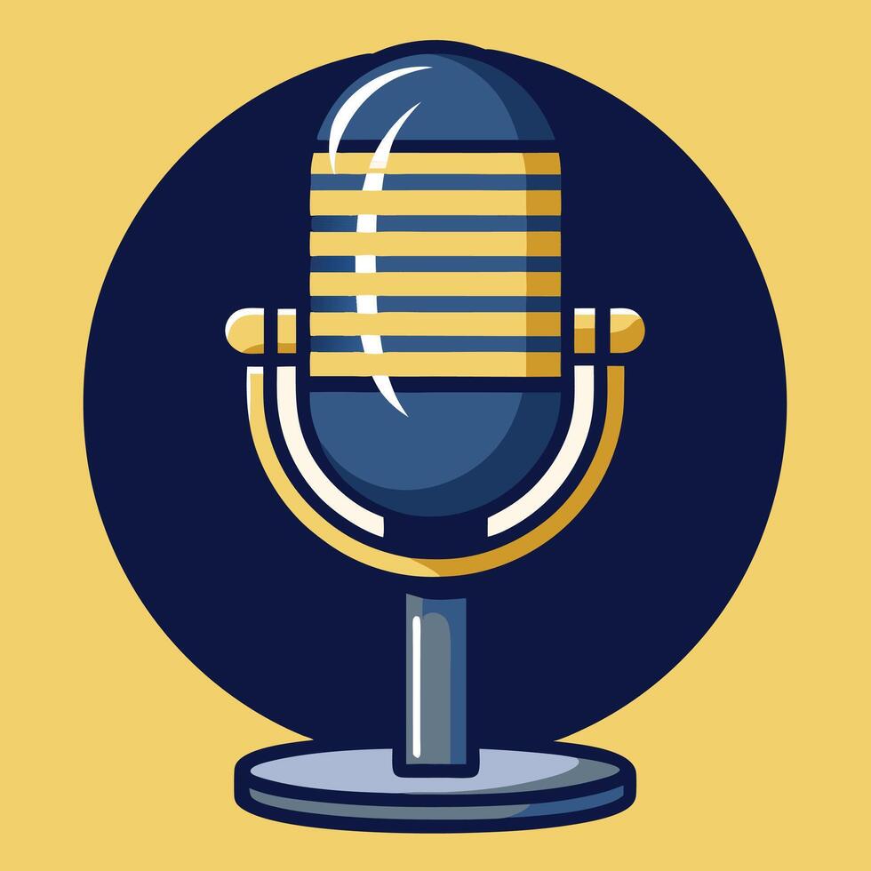 Microphone Line Art Illustration vector