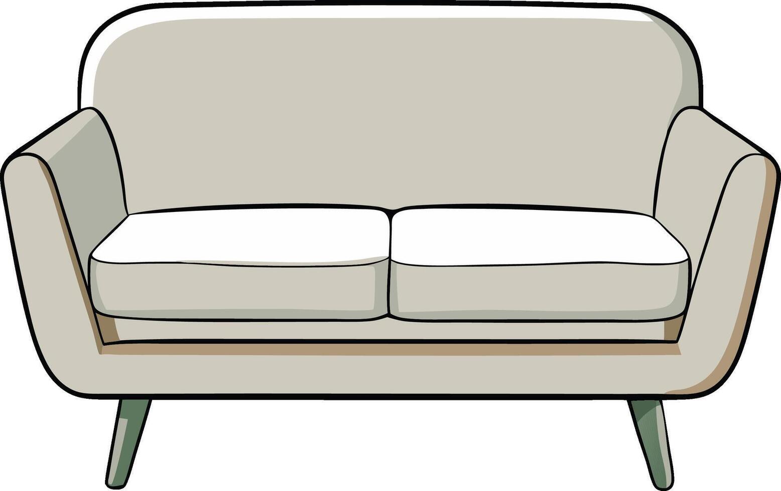 Minimalist Sofa Icon in Soft Colors vector