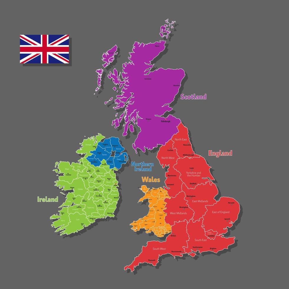 map of United Kingdom vector