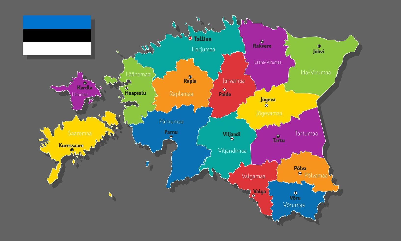 map of Estonia vector