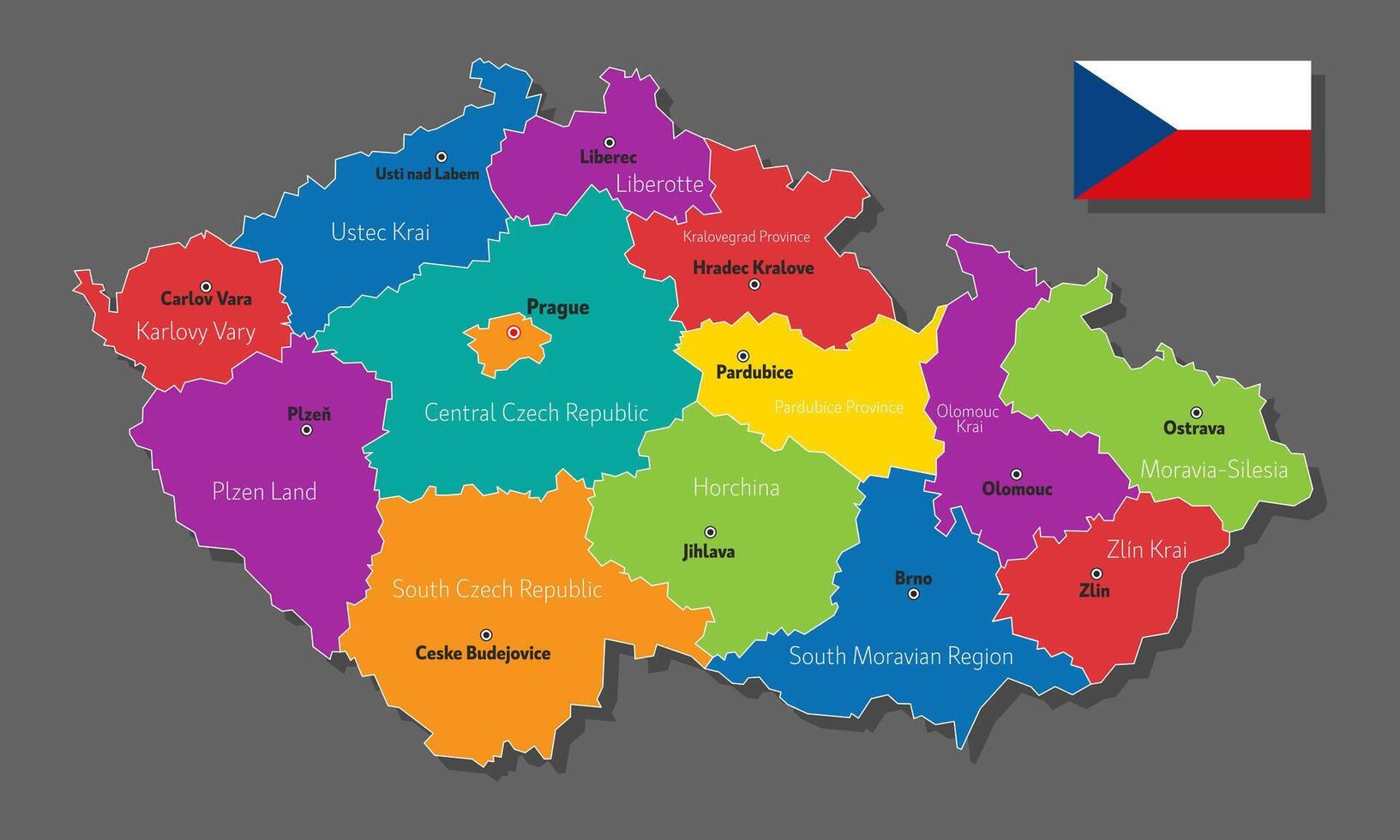 map of Czech Republic vector