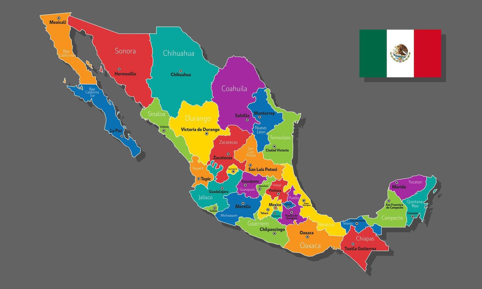 map of Mexico vector