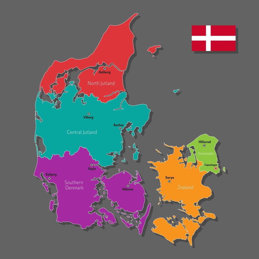 map of Denmark vector