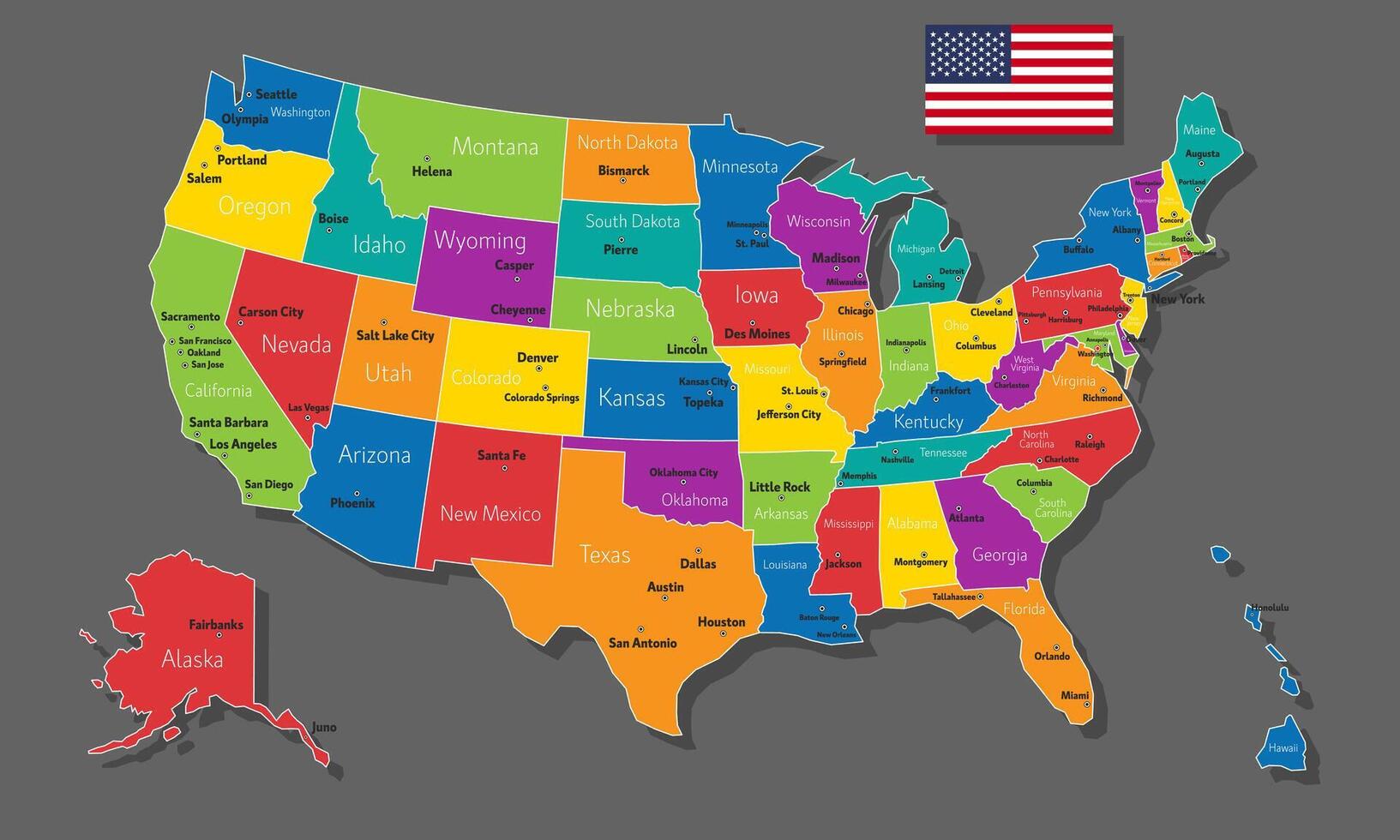 map of USA vector