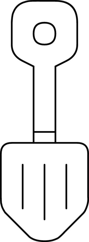 Black and white outlined key icon, symbolizing security, access, and functionality. Useful for concepts like technology, safety, and keys. vector