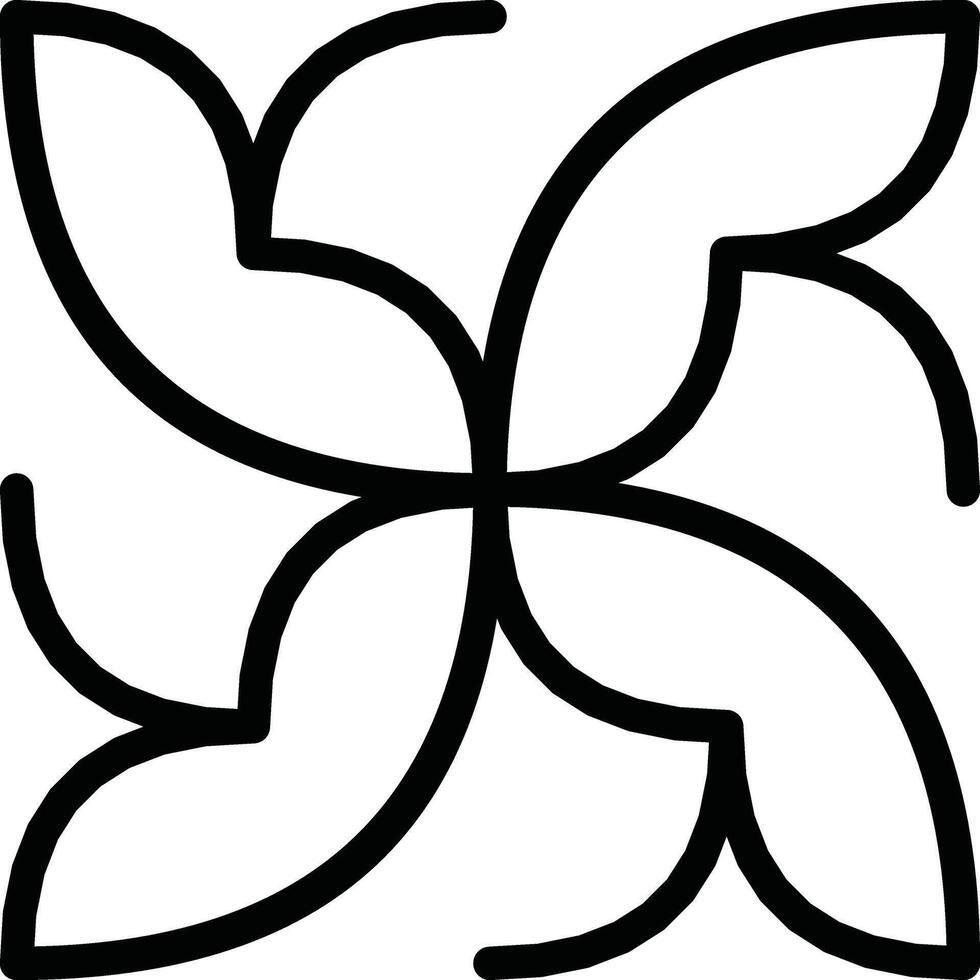 Abstract Black And White Ornamental Leaf Design With Geometric Symmetry vector