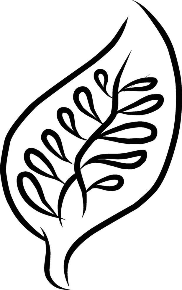 Stylized Leaf Illustration With Simple Artistic Design in Black Ink vector