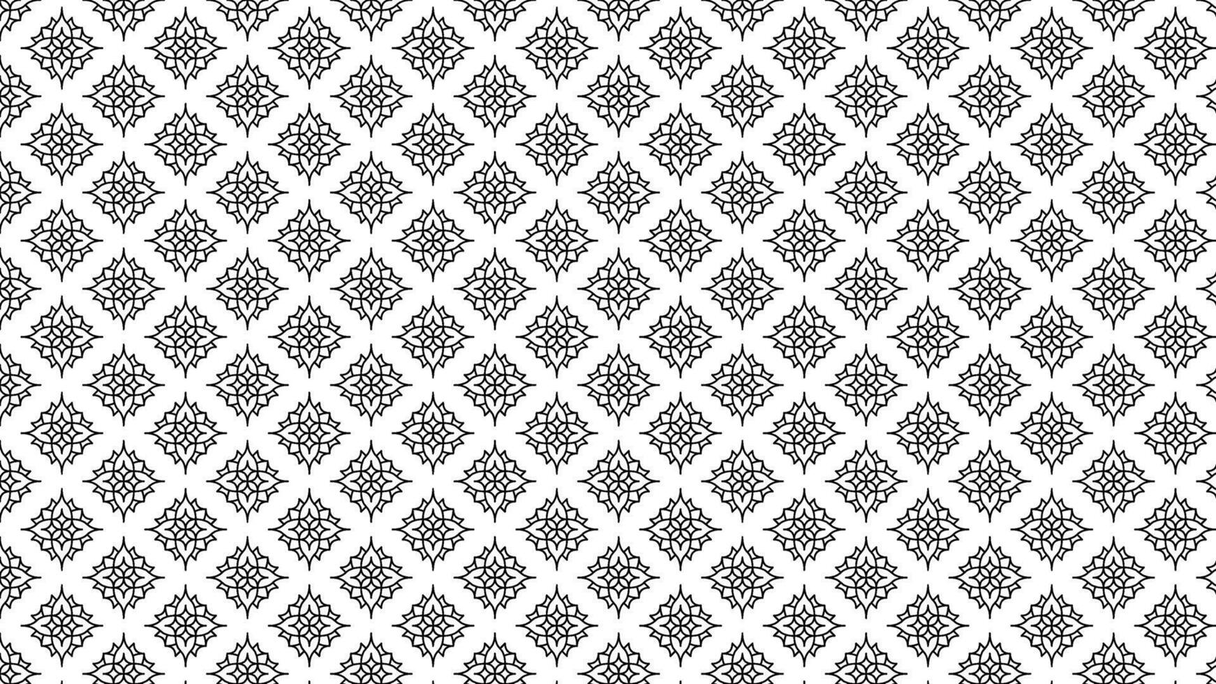 Seamless Ornamental Pattern with Intricate Floral Geometric Motifs in Black and White vector