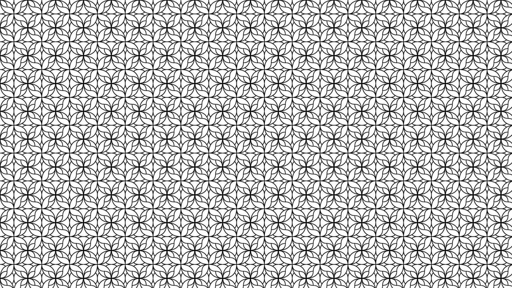 Monochrome Geometric Floral Seamless Pattern with Abstract Petal Design Elements vector