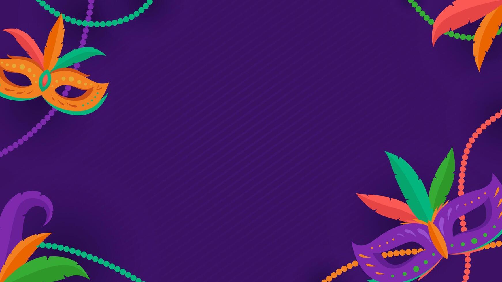 Mardi Gras with bead on purple background with empty space for text vector